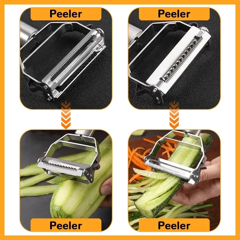 Kitchen Vegetable Peeler Stainless Steel Melon Planer Double-Head Peeler Fruit And Vegetable Peeler